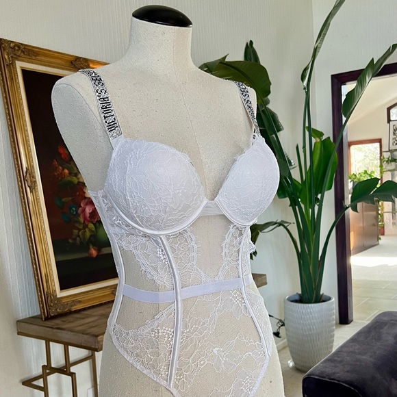 Teddies | Bombshell Lace Teddy Coconut White | Victoria's Secret Size- XS - Picture 8 of 9
